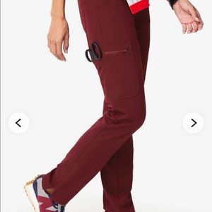 FIGS Burgundy yola skinny scrub pants